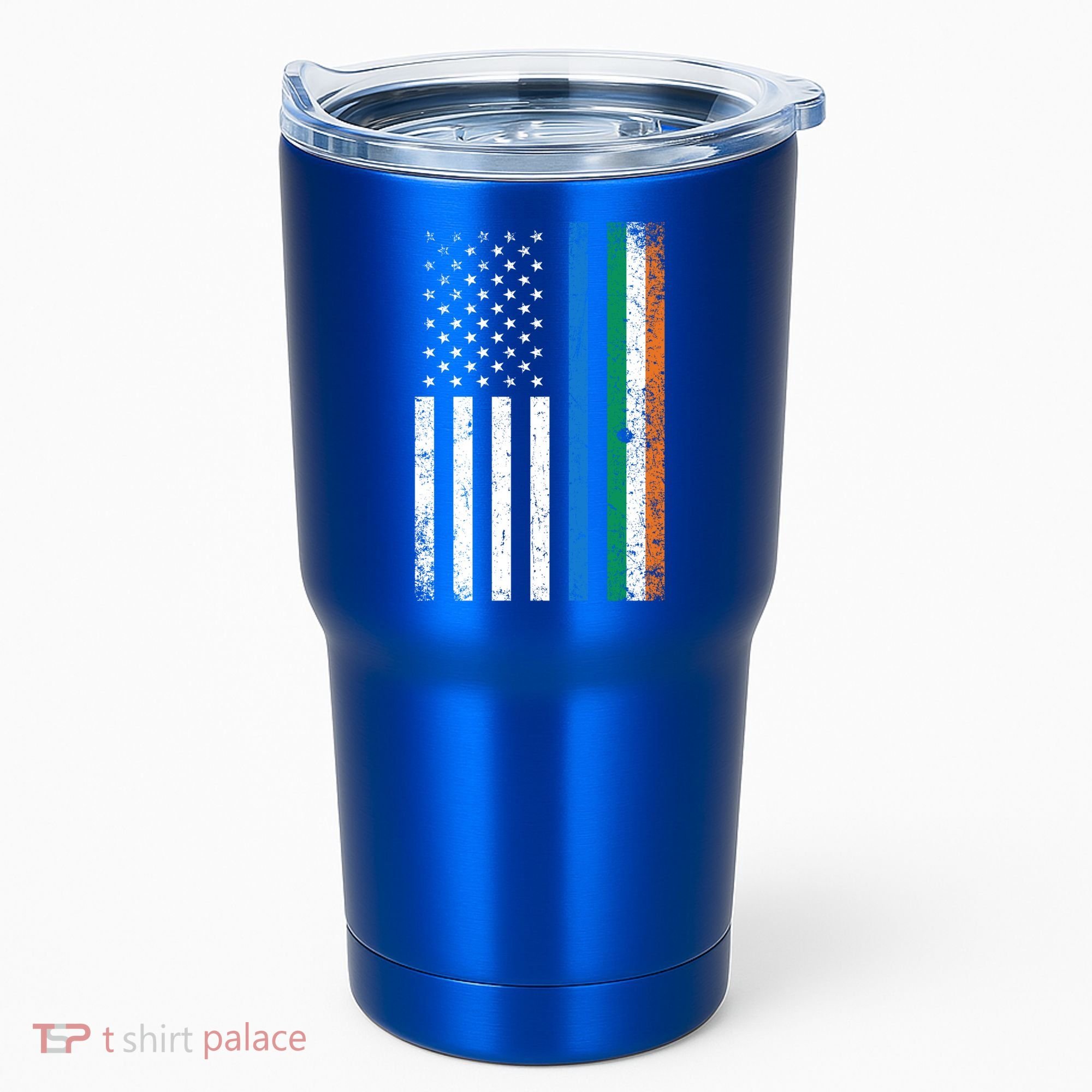 Thin Blue Line Irish American Flag Police Officer Cool Gift Tumbler