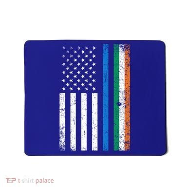 Thin Blue Line Irish American Flag Police Officer Cool Gift Mousepad