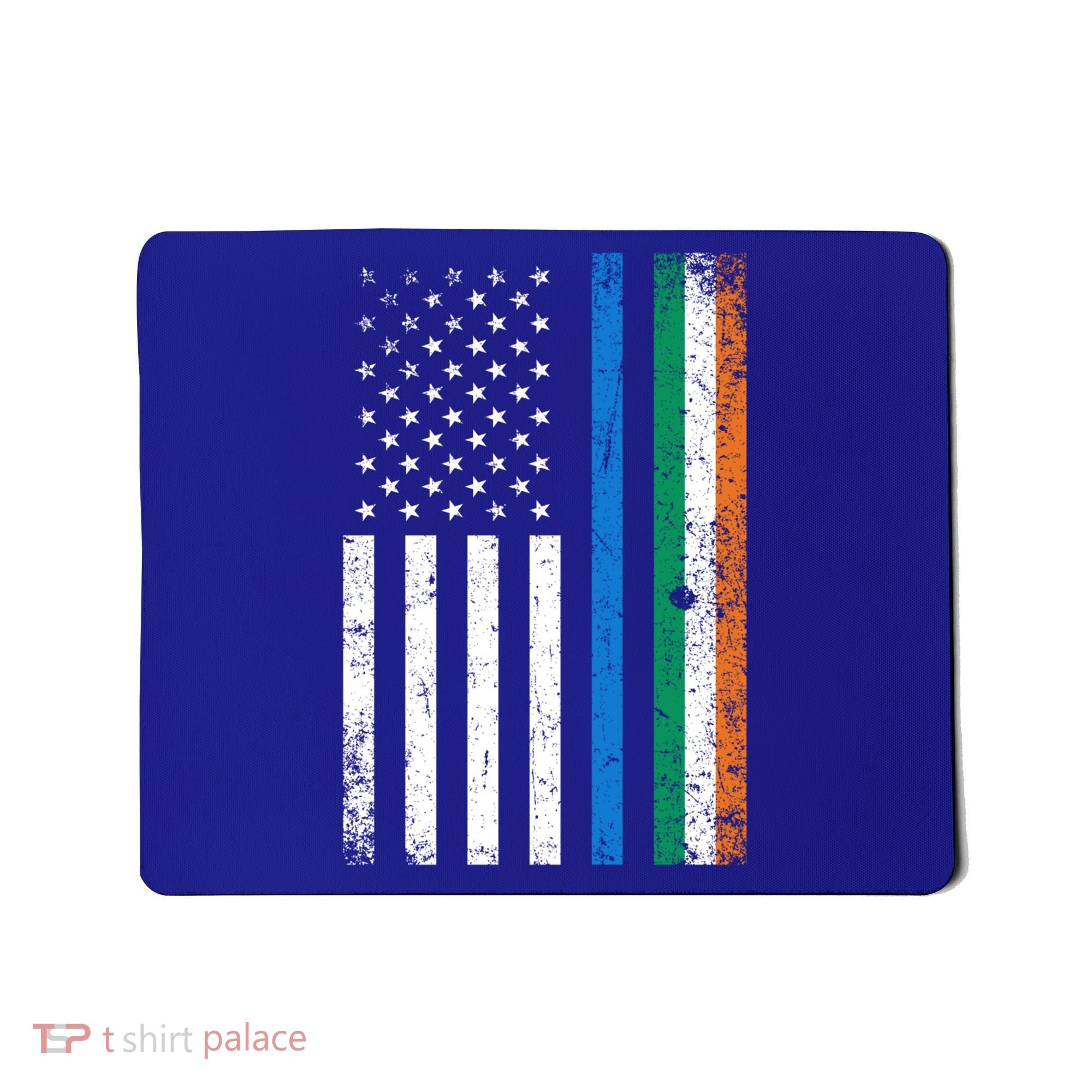 Thin Blue Line Irish American Flag Police Officer Cool Gift Mousepad