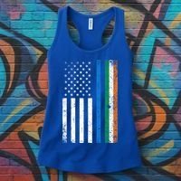 Thin Blue Line Irish American Flag Police Officer Cool Gift Women's Tank Top thumb 3