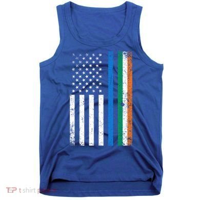 Thin Blue Line Irish American Flag Police Officer Cool Gift Tank Top