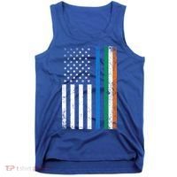 Thin Blue Line Irish American Flag Police Officer Cool Gift Tank Top thumb 0