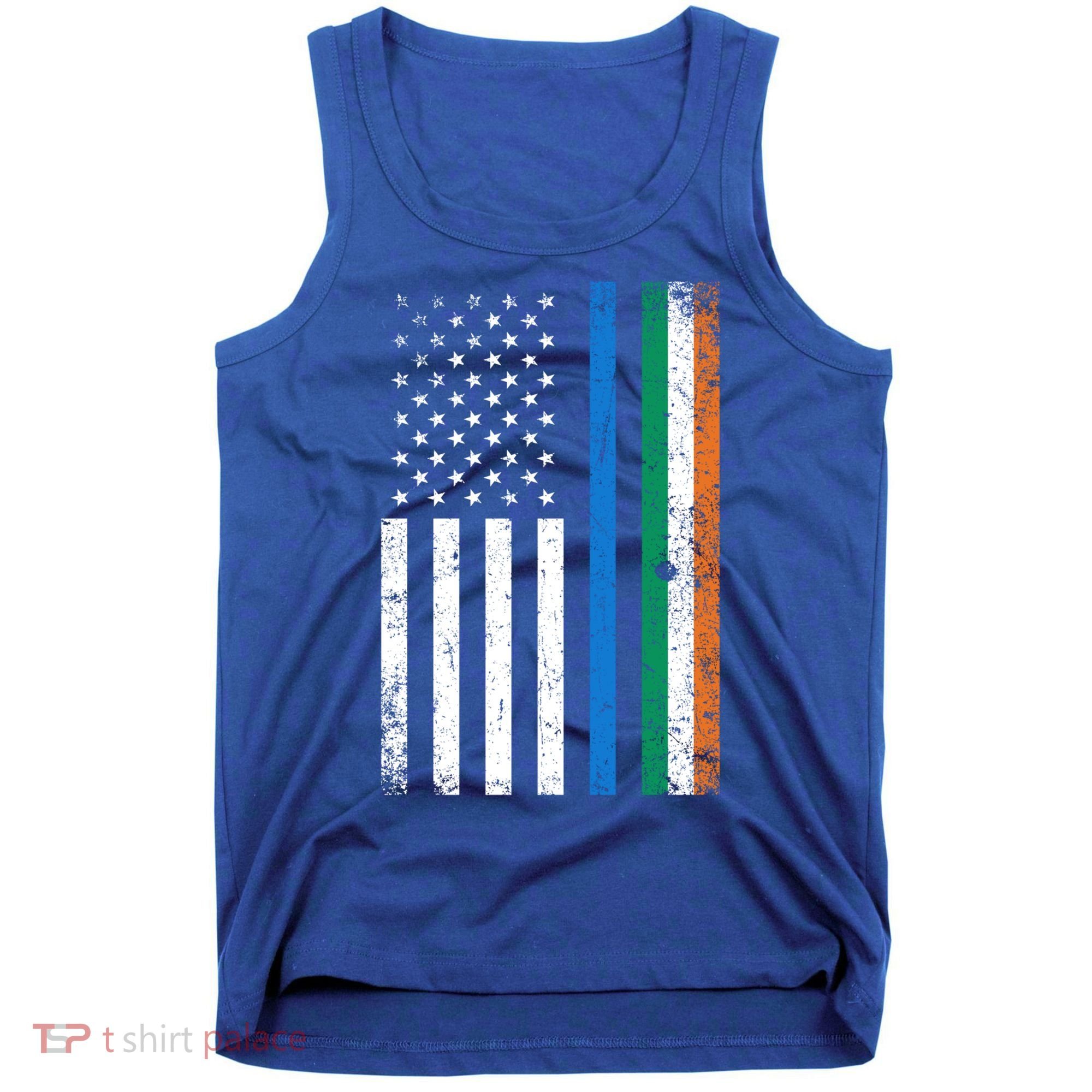 Thin Blue Line Irish American Flag Police Officer Cool Gift Tank Top