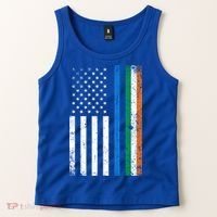 Thin Blue Line Irish American Flag Police Officer Cool Gift Tank Top thumb 2