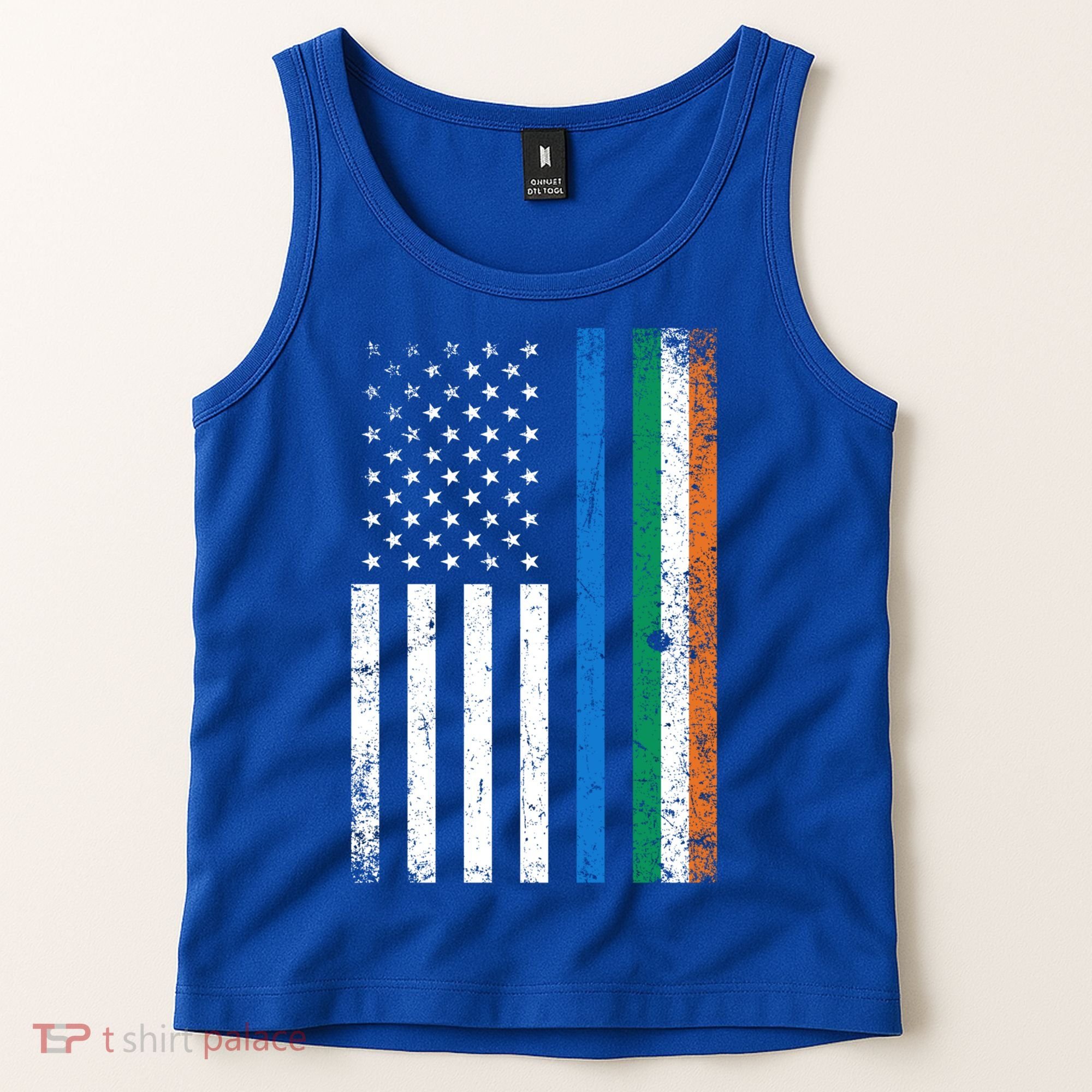 Thin Blue Line Irish American Flag Police Officer Cool Gift Tank Top