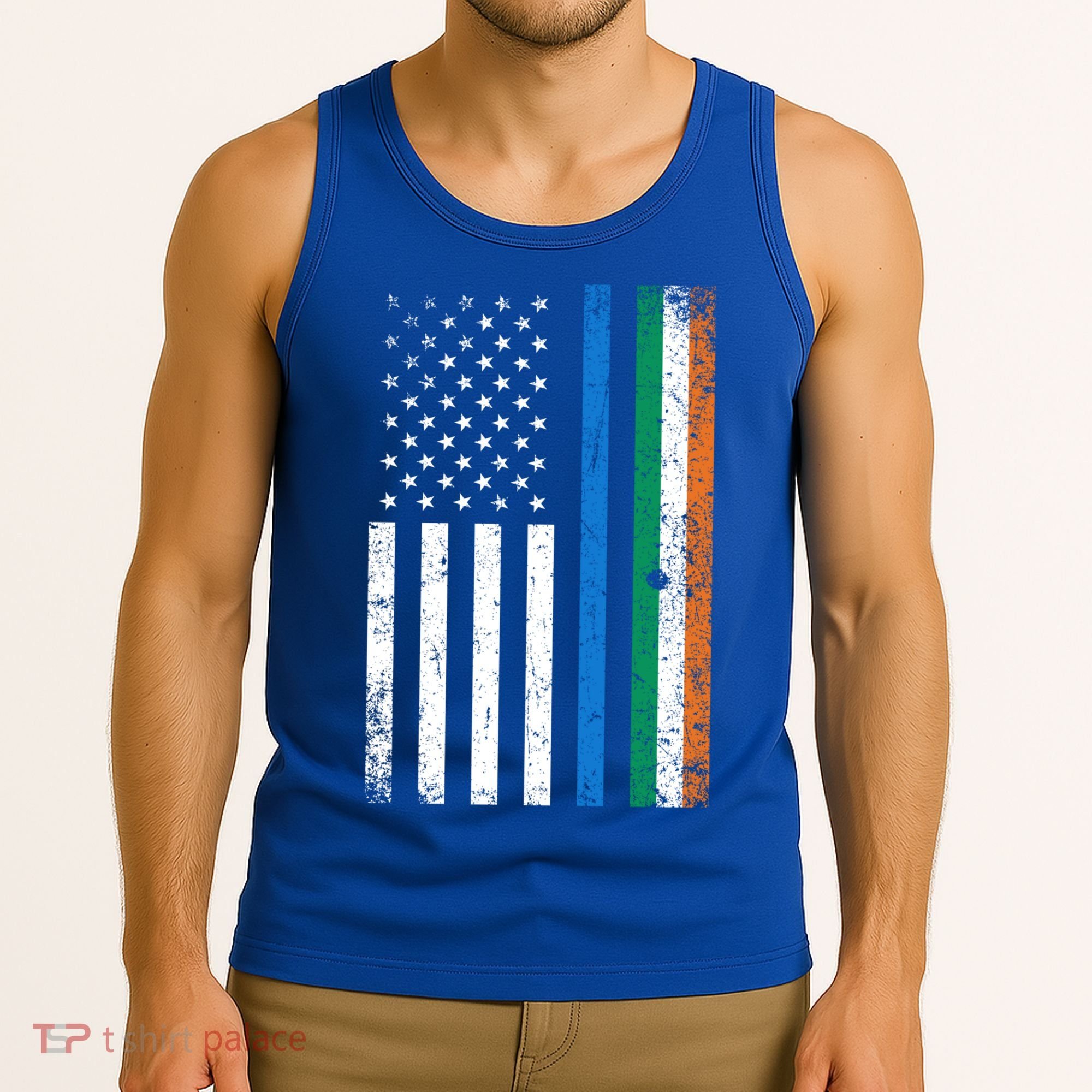 Thin Blue Line Irish American Flag Police Officer Cool Gift Tank Top