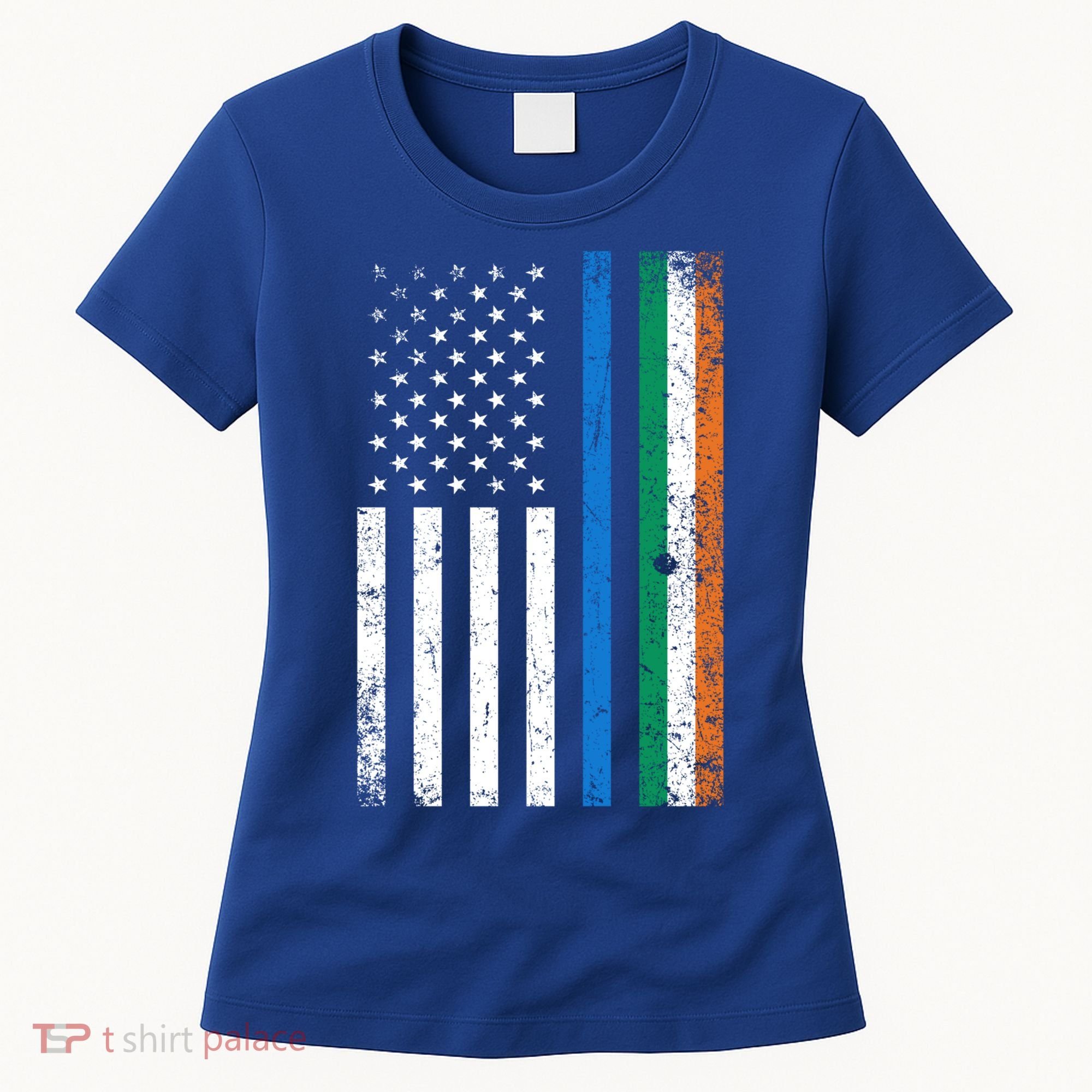Thin Blue Line Irish American Flag Police Officer Cool Gift Women's T-Shirt