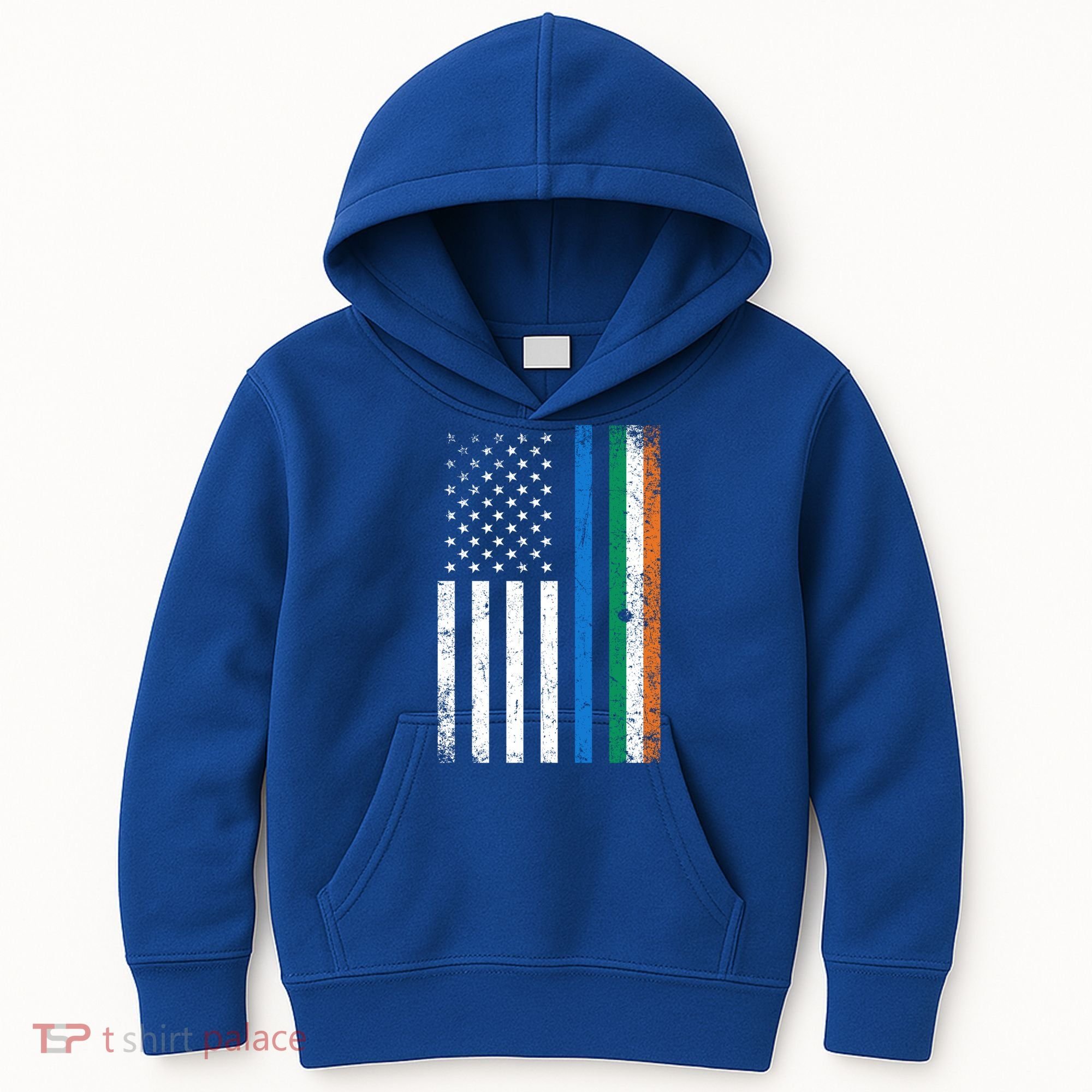 Thin Blue Line Irish American Flag Police Officer Cool Gift Kids Hoodie