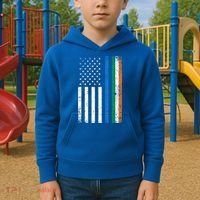 Thin Blue Line Irish American Flag Police Officer Cool Gift Kids Hoodie thumb 2