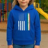Thin Blue Line Irish American Flag Police Officer Cool Gift Kids Hoodie thumb 3
