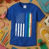 Thin Blue Line Irish American Flag Police Officer Cool Gift Kids T-Shirt thumb 3
