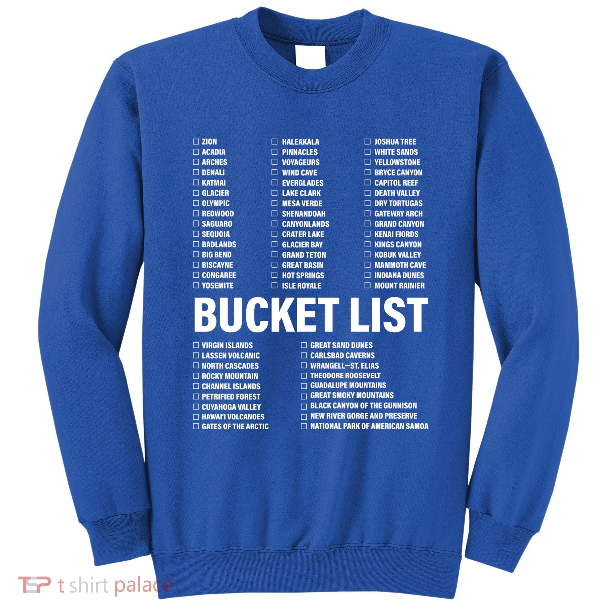 Travel Bucket List Of National Parks Family U S Check List Gift Sweatshirt