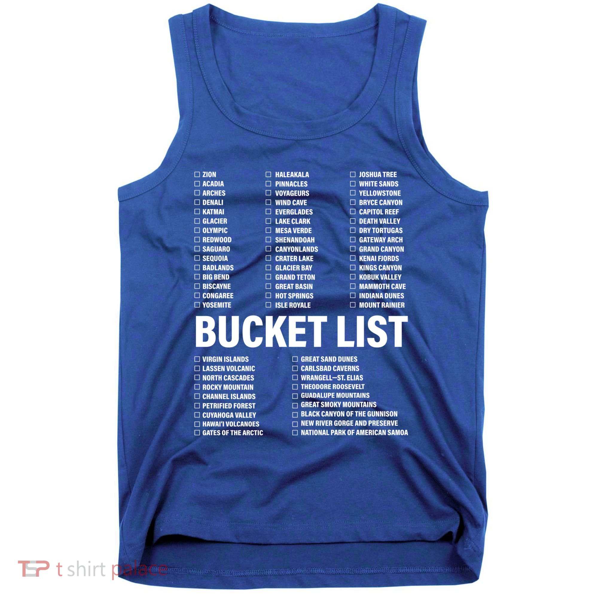 Travel Bucket List Of National Parks Family U S Check List Gift Tank Top