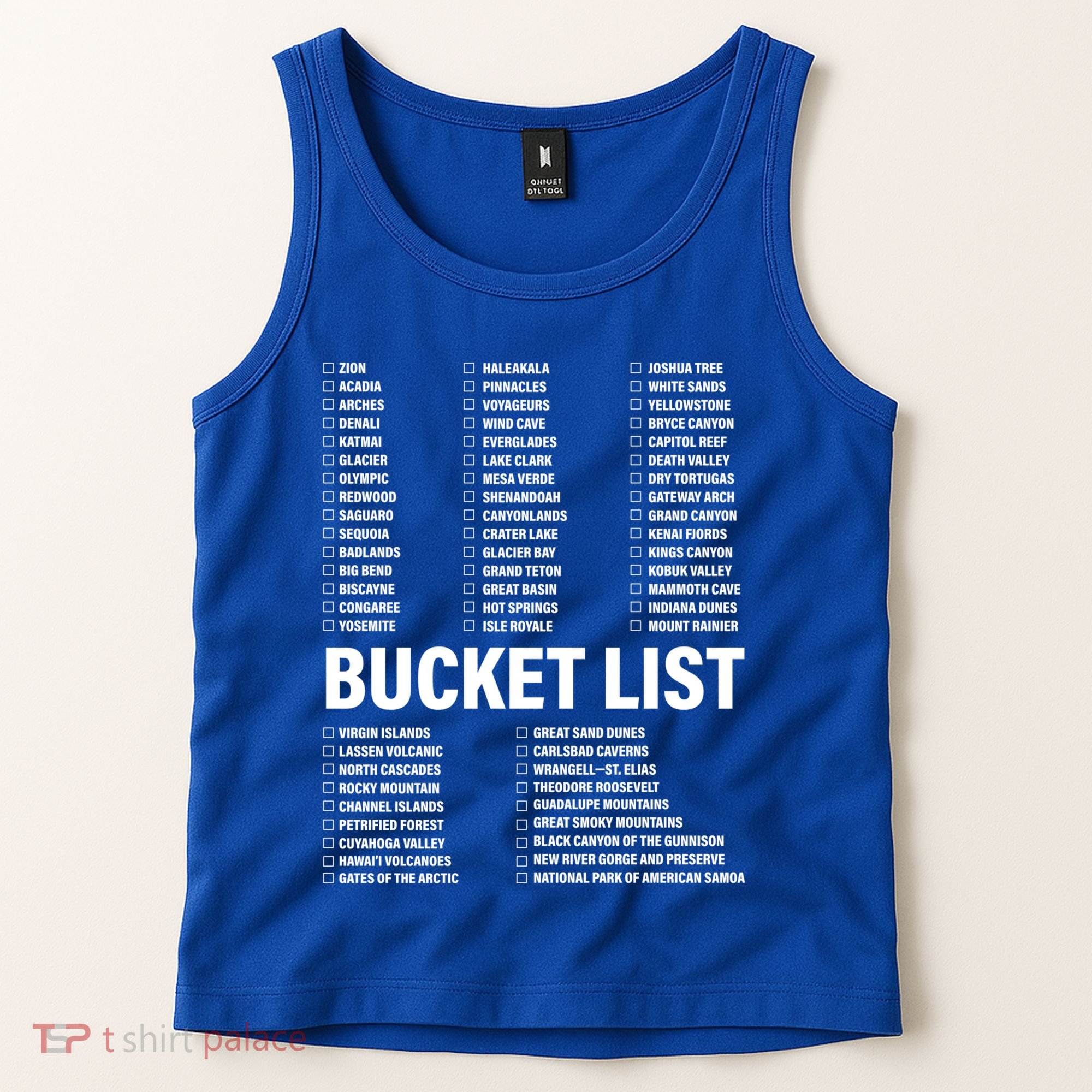 Travel Bucket List Of National Parks Family U S Check List Gift Tank Top