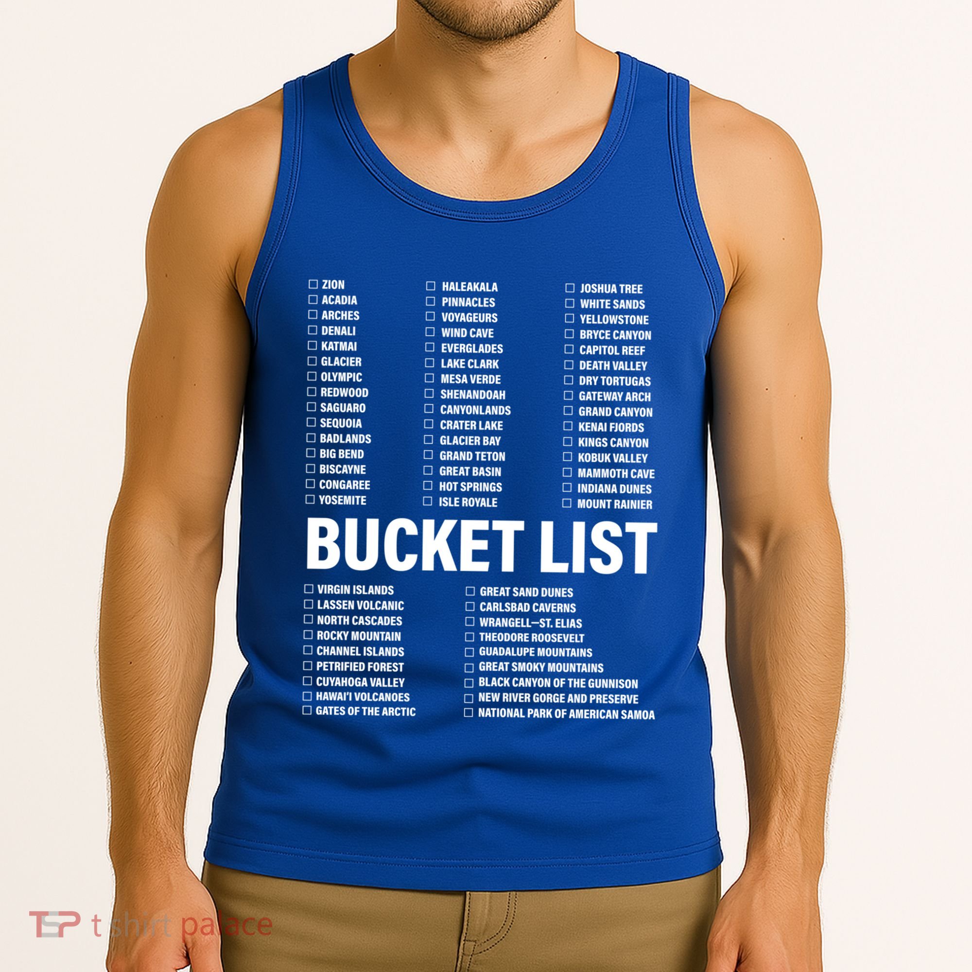 Travel Bucket List Of National Parks Family U S Check List Gift Tank Top