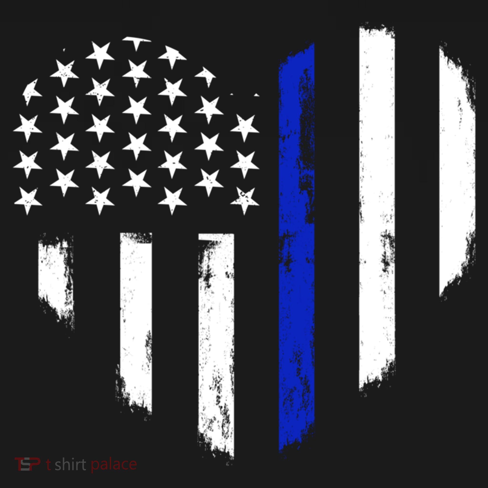 Thin Blue Line Heart Flag Police Officer Support Gift USA-Made Doggie Bandana