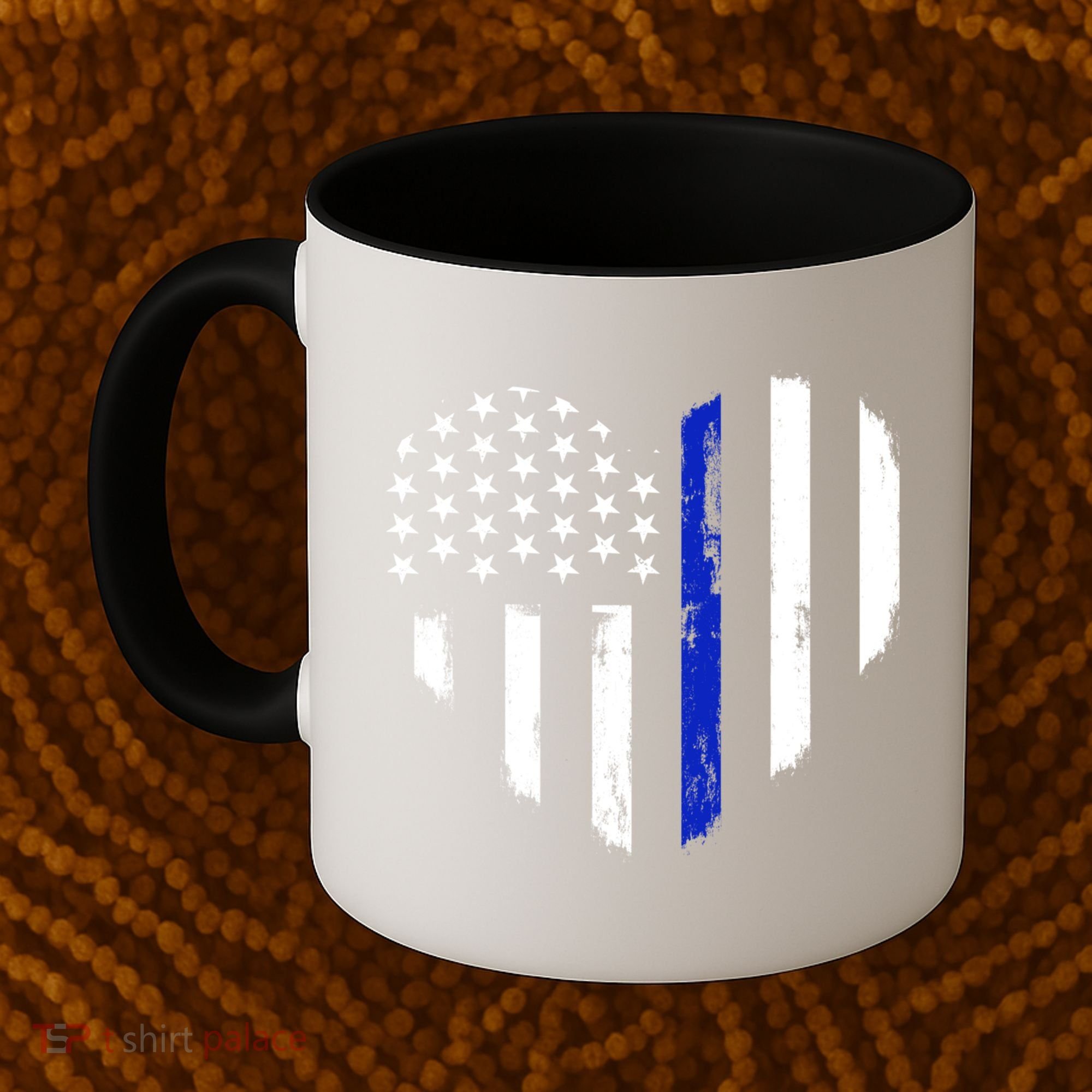 Thin Blue Line Heart Flag Police Officer Support Gift Coffee Mug