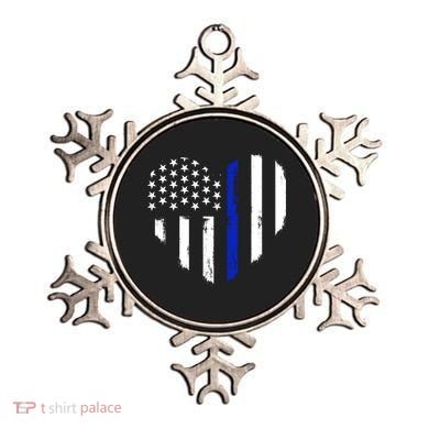 Thin Blue Line Heart Flag Police Officer Support Gift Ornament