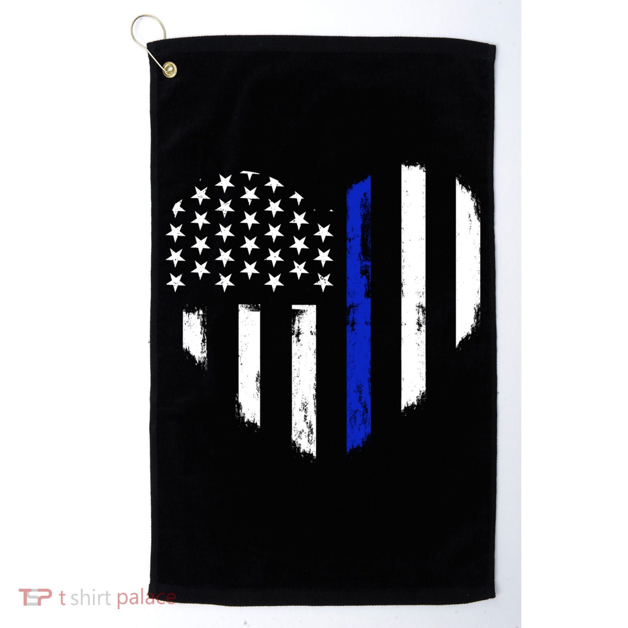 Thin Blue Line Heart Flag Police Officer Support Gift Golf Towel