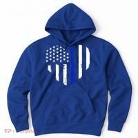Thin Blue Line Heart Flag Police Officer Support Gift Hoodie thumb 0