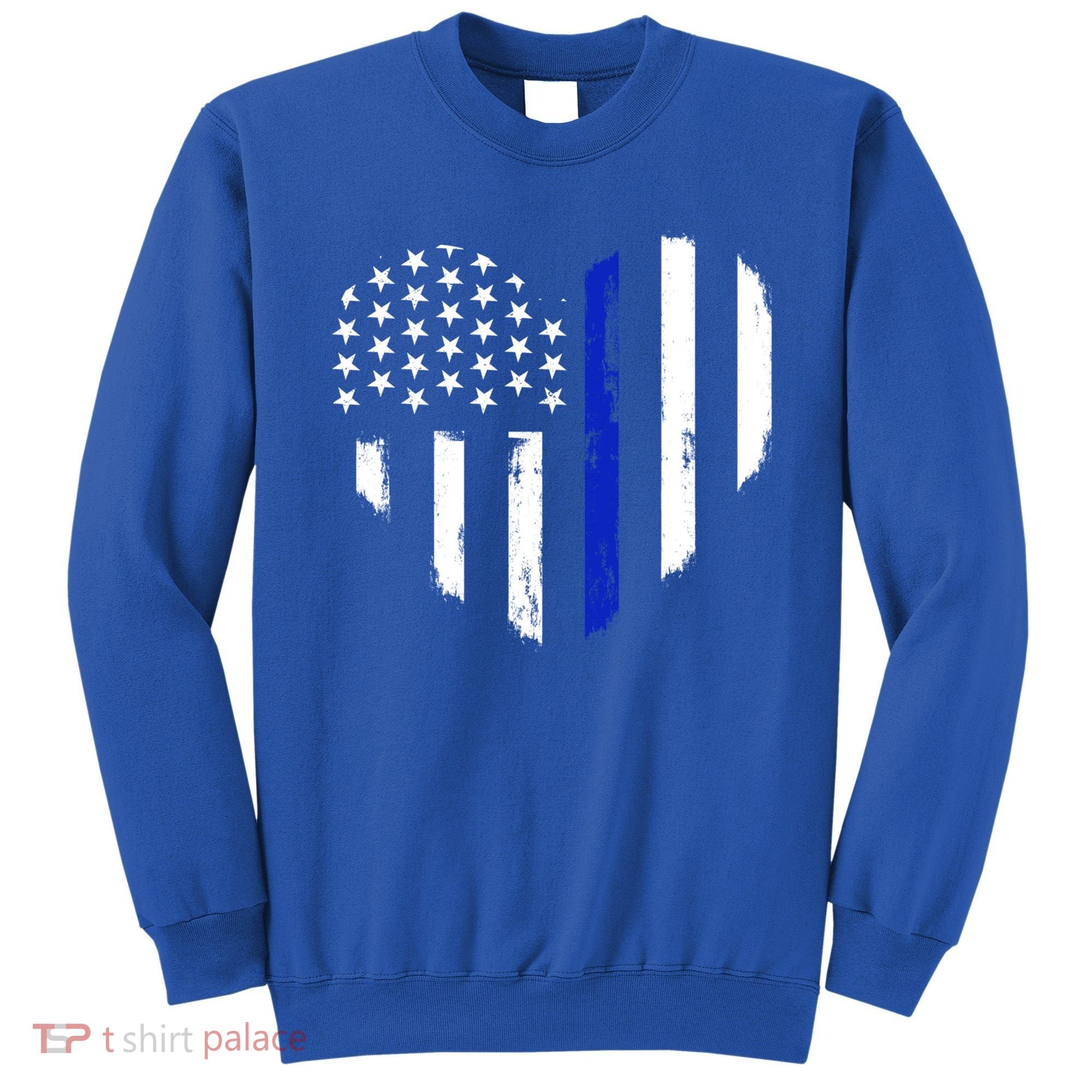 Thin Blue Line Heart Flag Police Officer Support Gift Sweatshirt
