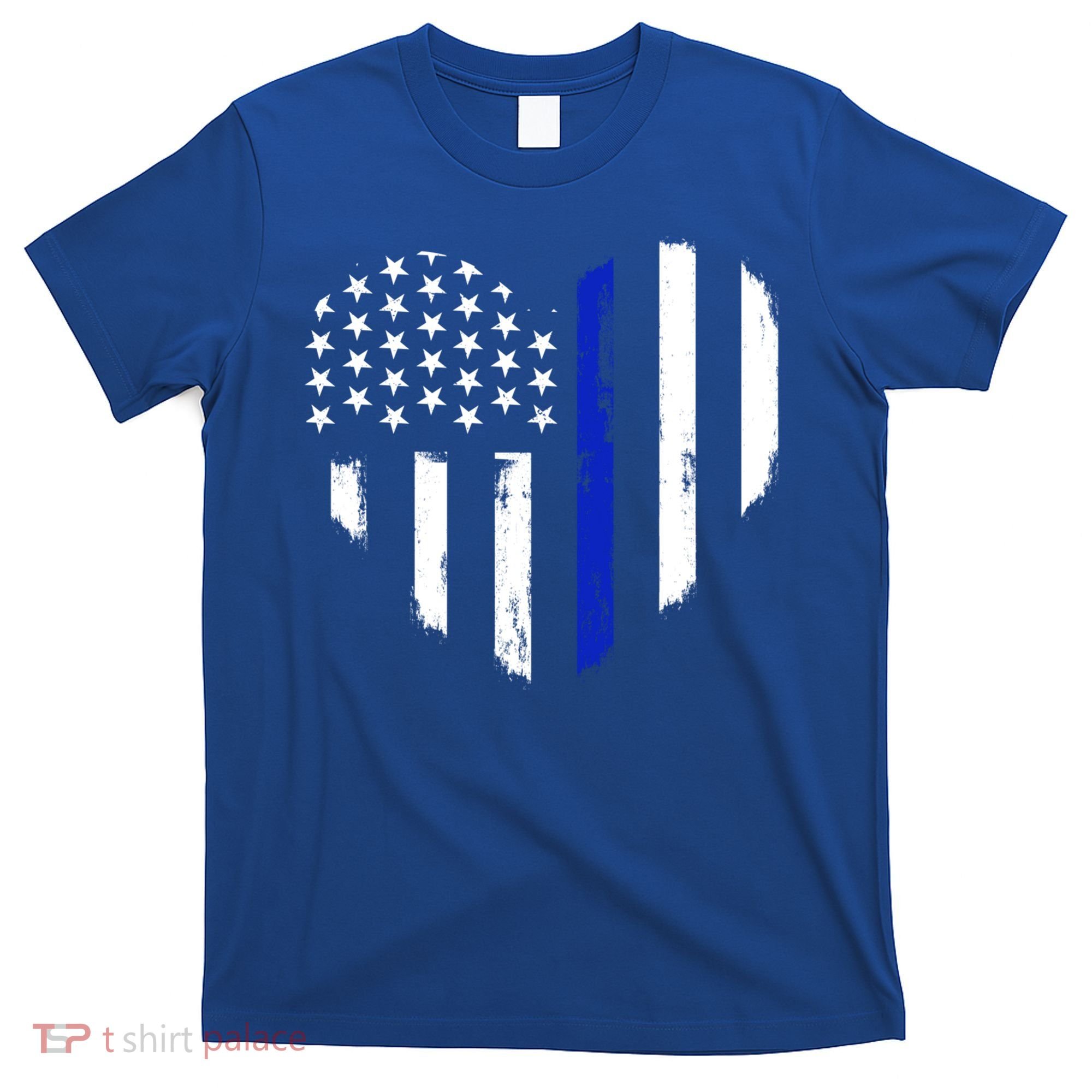 Thin Blue Line Heart Flag Police Officer Support Gift T-Shirt