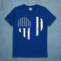 Thin Blue Line Heart Flag Police Officer Support Gift T-Shirt thumb 5