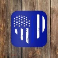 Thin Blue Line Heart Flag Police Officer Support Gift Coaster thumb 0