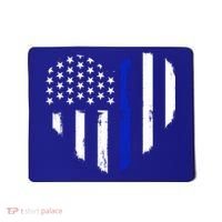 Thin Blue Line Heart Flag Police Officer Support Gift Mousepad thumb 0