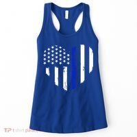 Thin Blue Line Heart Flag Police Officer Support Gift Women's Tank Top thumb 0