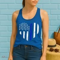 Thin Blue Line Heart Flag Police Officer Support Gift Women's Tank Top thumb 2