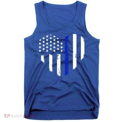 Thin Blue Line Heart Flag Police Officer Support Gift Tank Top