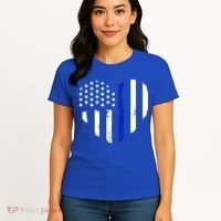Thin Blue Line Heart Flag Police Officer Support Gift Women's T-Shirt thumb 4