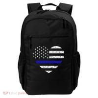 Thin Blue Line American Flag Heart Police Backpack thumb 0
