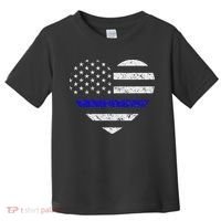 Thin Blue Line American Flag Heart Police Toddler T-Shirt thumb 0