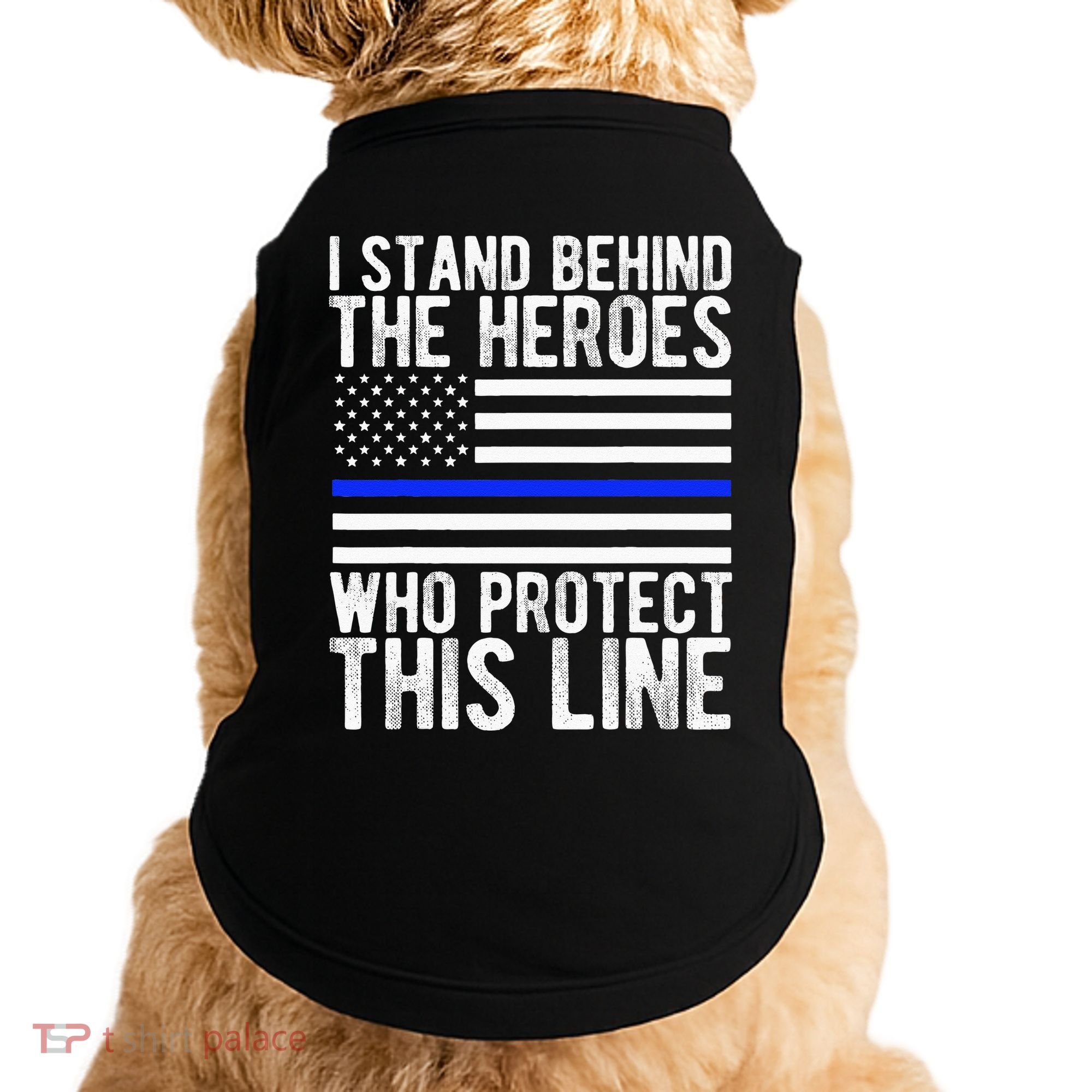 Thin Blue Line Flag Police Hero Law Enforcement Support Doggie Tank