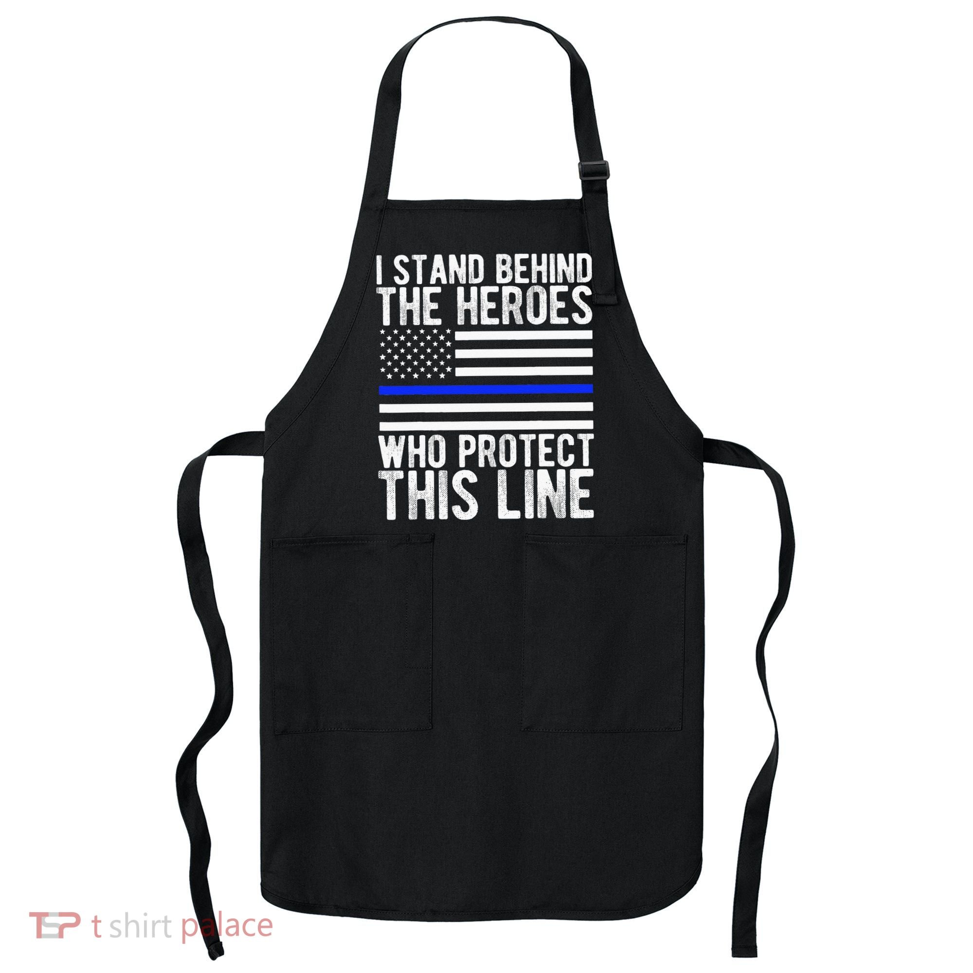 Thin Blue Line Flag Police Hero Law Enforcement Support Apron