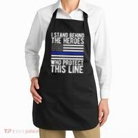 Thin Blue Line Flag Police Hero Law Enforcement Support Apron thumb 2