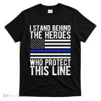 Thin Blue Line Flag Police Hero Law Enforcement Support T-Shirt thumb 0