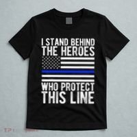 Thin Blue Line Flag Police Hero Law Enforcement Support T-Shirt thumb 5