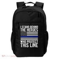 Thin Blue Line Flag Police Hero Law Enforcement Support Backpack thumb 0
