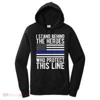 Thin Blue Line Flag Police Hero Law Enforcement Support Women's Hoodie thumb 0