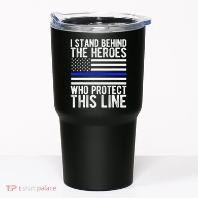 Thin Blue Line Flag Police Hero Law Enforcement Support Tumbler