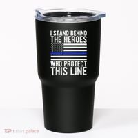 Thin Blue Line Flag Police Hero Law Enforcement Support Tumbler thumb 0