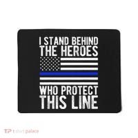 Thin Blue Line Flag Police Hero Law Enforcement Support Mousepad thumb 0
