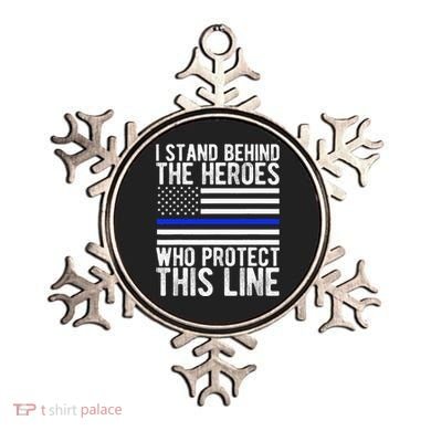 Thin Blue Line Flag Police Hero Law Enforcement Support Ornament