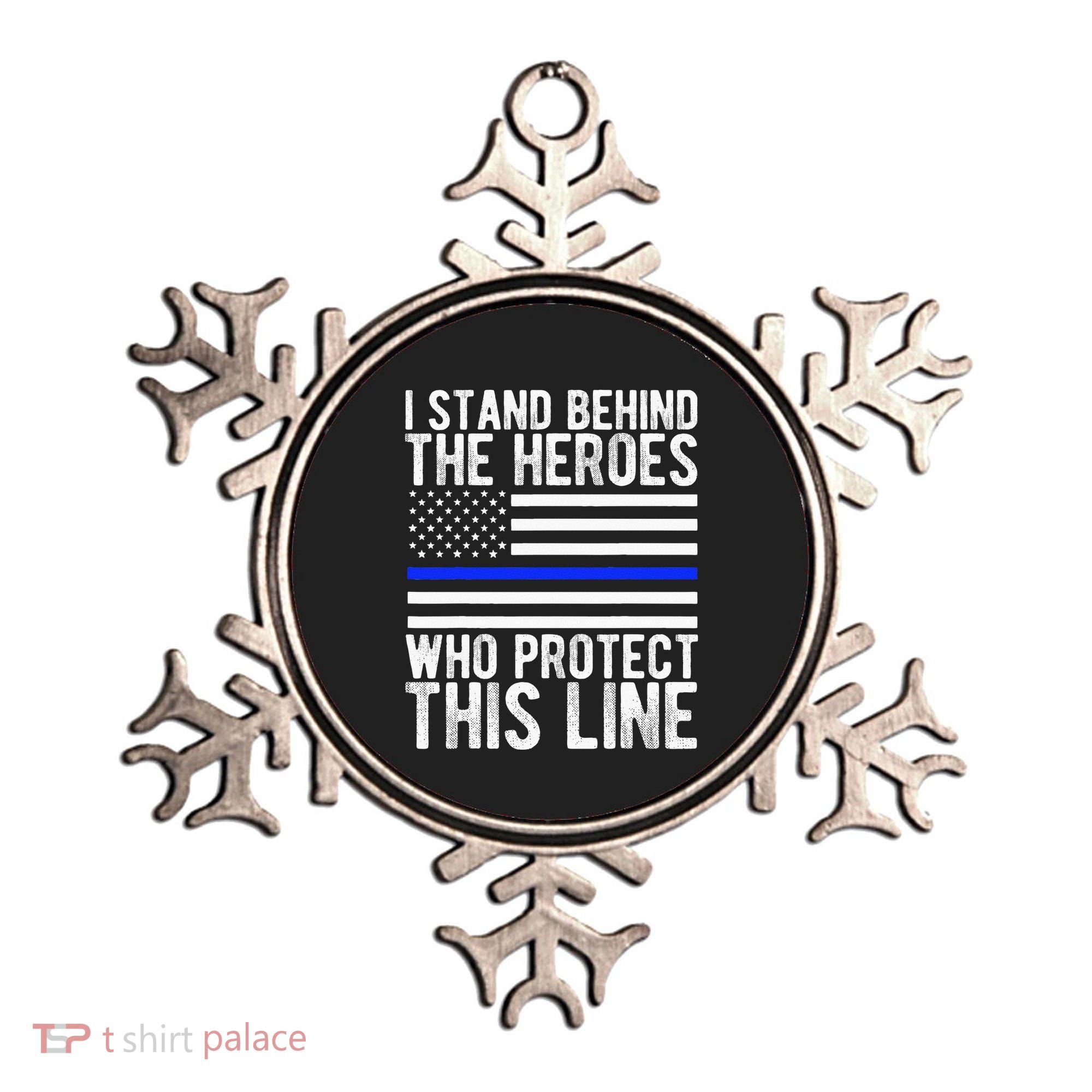 Thin Blue Line Flag Police Hero Law Enforcement Support Ornament