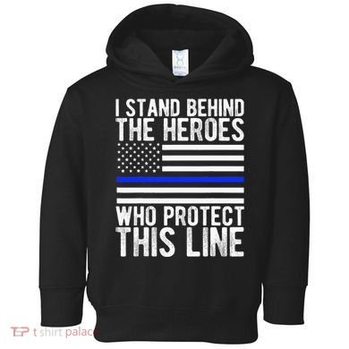 Thin Blue Line Flag Police Hero Law Enforcement Support Toddler Hoodie