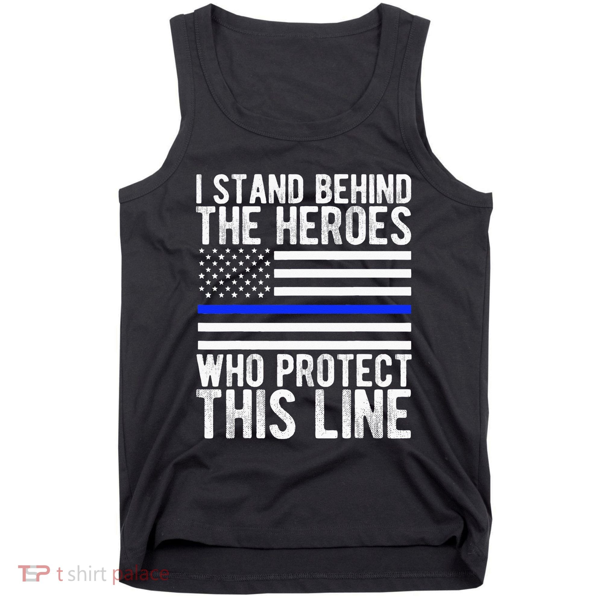 Thin Blue Line Flag Police Hero Law Enforcement Support Tank Top