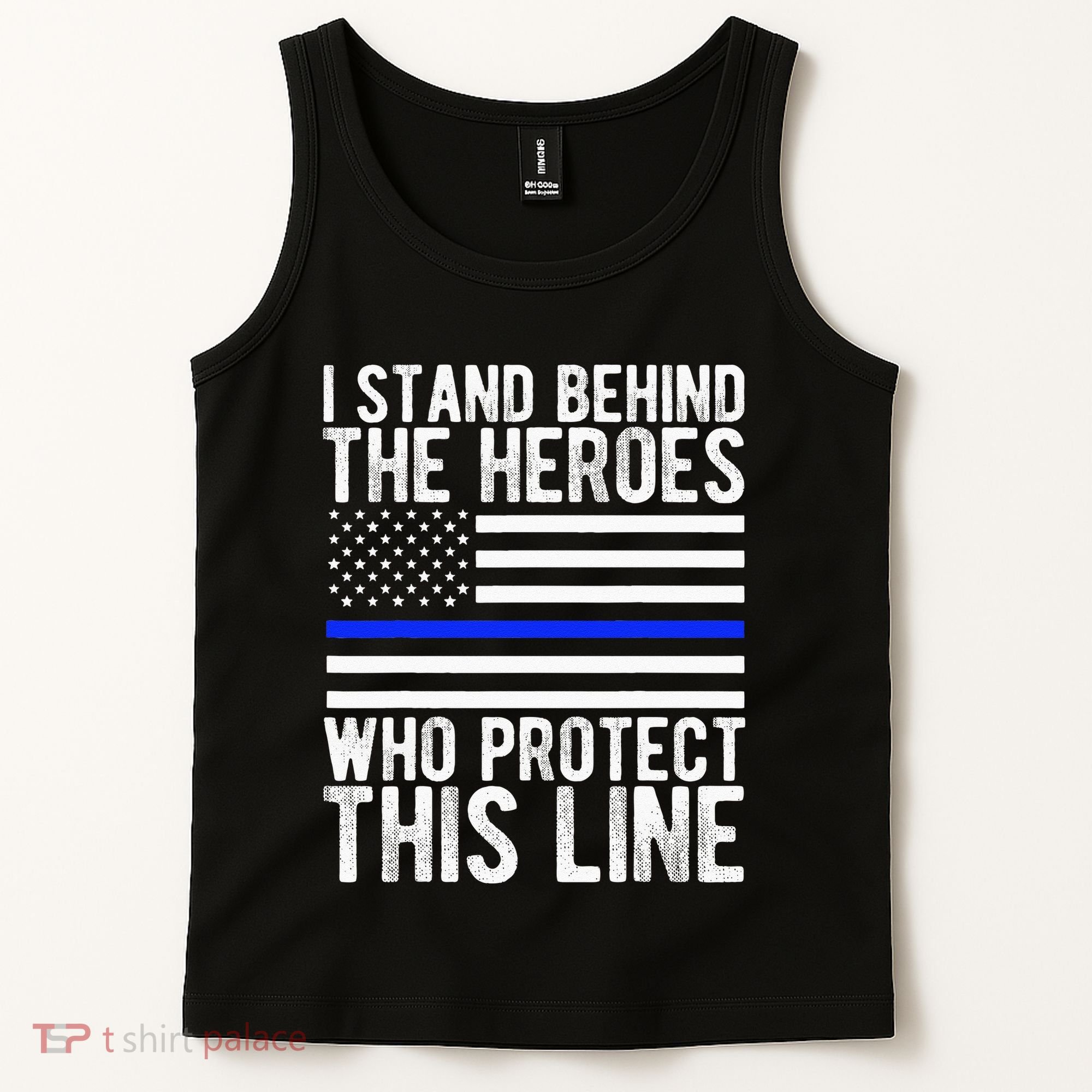Thin Blue Line Flag Police Hero Law Enforcement Support Tank Top